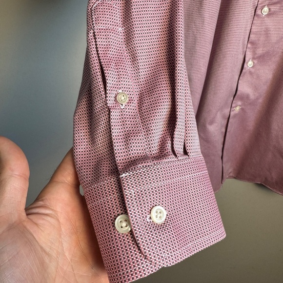 Joseph Abboud Men's 17 Button Up Long Sleeve‎ Egyptian Cotton Dress Shirt Pink - Picture 2 of 13